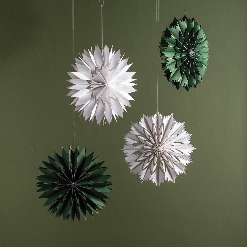 Set of 10 Hanging Paper Stars, 11.75